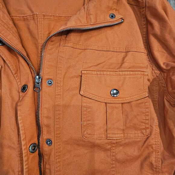Thread and Supply Utility Jacket Women 1X Orange Lightweight Cargo Casual Fall - Picture 5 of 11